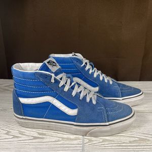 Vans Sk8-Hi Blue Suede Toe Sneaker Skate Shoe Womens 10